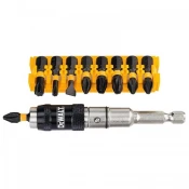DeWalt 10-delni komplet torzijskih nastavkov s kotnim nastavkom DT70518T