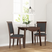 vidaXL Jedilni stoli z blazinami 2 kosa Brown Solid Wood Rubber