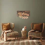 Wallity Zidna dekoracija Hakuna Matata Metal Decor, 38 x 58 cm, Smeda