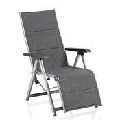 Kettler Basic Plus vrtna stolica, tapecirana, s mogućnošću naginjanja, aluminijska, siva/antracit
