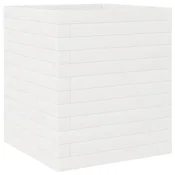 Vidaxl Vrtno cvetlično korito belo 40x40x46 cm trdna borovina