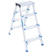 Aluminijasta dvostranska lestev 4-stopniška 150kg 82131