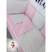 Bubamara037 Set za krevetac sa ogradicom od jastuka, Roze