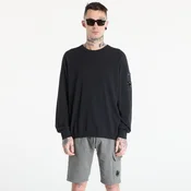 Mikina C.P. Company Cotton Crepe Crewneck Lens Sweater Black M