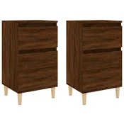 MAISON CHIC Dvo delni komplet Nočne omarice - Nočne mize rjavi hrast 40x35x70 cm, (21689796)