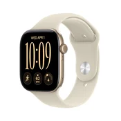 Apple Watch serija 12 GPS 46mm M/L iz v MJEP4ZR/A, ohišje aluminija svetlo trak zlati barvi, športni iz peska