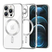 Ovitek Techsuit Luxury Crystal MagSafe za iPhone 12 Pro Max - srebrn
