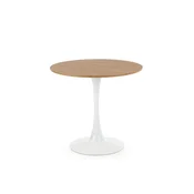 Jedilna miza LUGI, premer 80 cm, rjava/bela