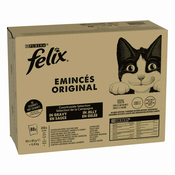 Mega pakiranje Felix Classic Pouches, 80 x 85 g - Piščanec & ledvice, raca & jagnjetina, piščanec, govedina