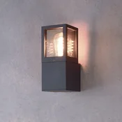 Deko-Light Zunanja stenska svetilka Facado II, siva/dimno siva, širina 11 cm, IP65 - Sodobni - temno siva kovinska RAL 840-M, dimno siva - Aluminij