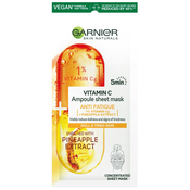 Garnier Skin Naturals Vitamin C Ampoule platnena maska za pomiritev in posvetlitev kože 1 ks za ženske