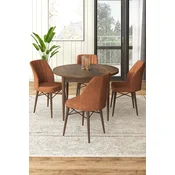 Hanah Home Set Trpezarijski sto i 4 stolice, Terakota