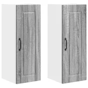 Vidaxl Omarica na steni PORTO 2 szt. Siva Sonoma 30 x 31 x 80 cm