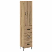 Vidaxl Visok predalnik Umetni hrast 34,5 x 34 x 180 cm Konstruiran les