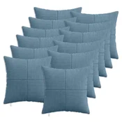 vidaXL Prevleka za blazino 12 pcs ALMELO Modra 45 x 45 cm korduroy
