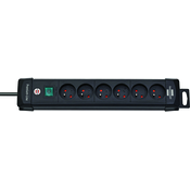 Brennenstuhl Podaljšek 6 vtičnic 3 m H05VV-F3G1.5 črne barve Premium-Line