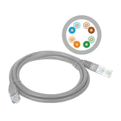 Patch kabel U/UTP kat 5e PVC 0,5 m siv ALANTEC