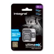 Integral 32GB microSDHC 280-240MB/s UHS-II V90 + SD adapter