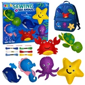 AnP-29673 Kreativni set za šivanje LEAN TOYS: prikupni morski filci (6 kosov)