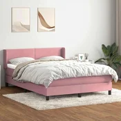 vidaXL vidaXL Box spring postelja z vzmetnico roza 160x210 cm žamet, (21790812)