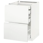 METOD / MAXIMERA Pod.orm.2front/2dnj/1srd/1vis.fiok, bela/Voxtorp matirano bela, 60x60 cm