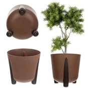 KADAX Cvetlični lonec z nogami, z vložkom, moderno rjav, 21 cm