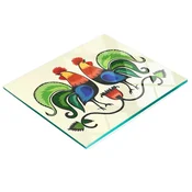 shumee Trpežna in elegantna steklena kuhinjska deska z vzorcem petelina 60x52 cm