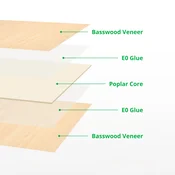 Bambu Lab 3 mm Basswood Plywood - 1 set.