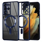 Ovitek Techsuit Luxury Crystal MagSafe za Samsung Galaxy S21 Ultra - deep blue