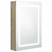 LED kupaonski ormaric s ogledalom boja hrasta 50 x 13 x 70 cm