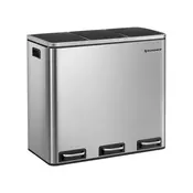 Koš za ločevanje odpadkov SORT 54l (3x18l), srebrna SongmicsHome