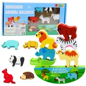 slomart LEAN TOYS Lesena igra Zgradimo ravnotežje z živalmi, 13 kosov