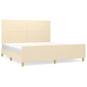 Vidaxl Posteljni okvir brez vzmetnice krem 180x200 cm blago