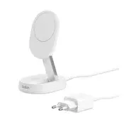 iPhone Air BELKIN BOOSTCHARGE PRO stolni punjač 15W, Qi2 + napajanje, BIJELA WIA008VFWH