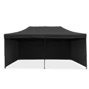 Greenline pop-up paviljon s kompletom 4 sten - 3x6m - črn