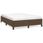 Vidaxl Posteljni okvir brez vzmetnice temno rjav 140x200 cm tkanina
