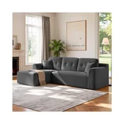 Songmics Kotna zofa postelja 150x244x73 cm siva