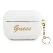 slomart Etui Guess Silicone Charm Heart Collection za AirPods Pro - belo