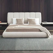 Casa Padrino Luxury Double Bed Light Gray 180x200 cm - Bedroom & Hotel Furniture