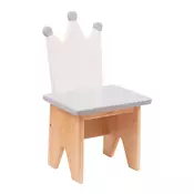 Personalized Wooden Kids’ Chair – Unique Design & Premium Quality! – Crown White + Grey tips + Grey seat