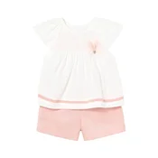 Mayoral Komplet bluza in športne kratke hlače 1212 Roza Regular Fit