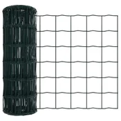 Vidaxl Evropska ograja Zelena 0,6 x 25 m PVC prevlečen železo
