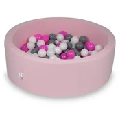 shumee Suhi bazen 90x30cm puder roza z 200 kroglami: bela, siva, roza