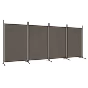 MAISON CHIC Paravan - Sobne pregrade 4-delni antracitna 346x180 cm blago, (22112065)
