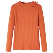vidaXL Otroška majica z dolgimi rokavi žgano oranžna 116, (21036891)