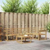 Set vanjskih sofa 6 pcs Bijela Cvrsto drvo akacije