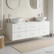vidaXL Komplet pohištva za kopalnico 3 kos Bela 49,5 x 44,5 x 65 cm