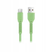 shumee Maxlife USB - microUSB polnilni kabel tipa B 1 m zelen 3A