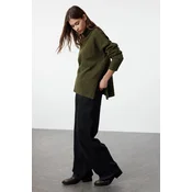 Trendyol Khaki Soft Textured Turtleneck Knitwear Sweater