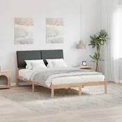 Okvir kreveta smede i tamnosivo 150 x 200 cm Masivna borovina